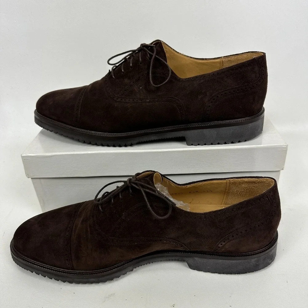 Benjamins Cap Toe Oxford shoes Brown Suede Men's Size 11.5 M Vibram Gumlite Sole